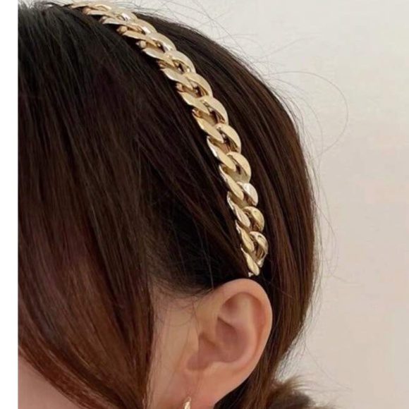 Luxe Gold Tone Chain Headband - Picture 1 of 3